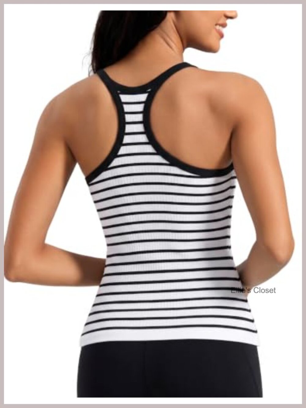 Women's Racerback Tank Top with Built-In Bra High Hip Length